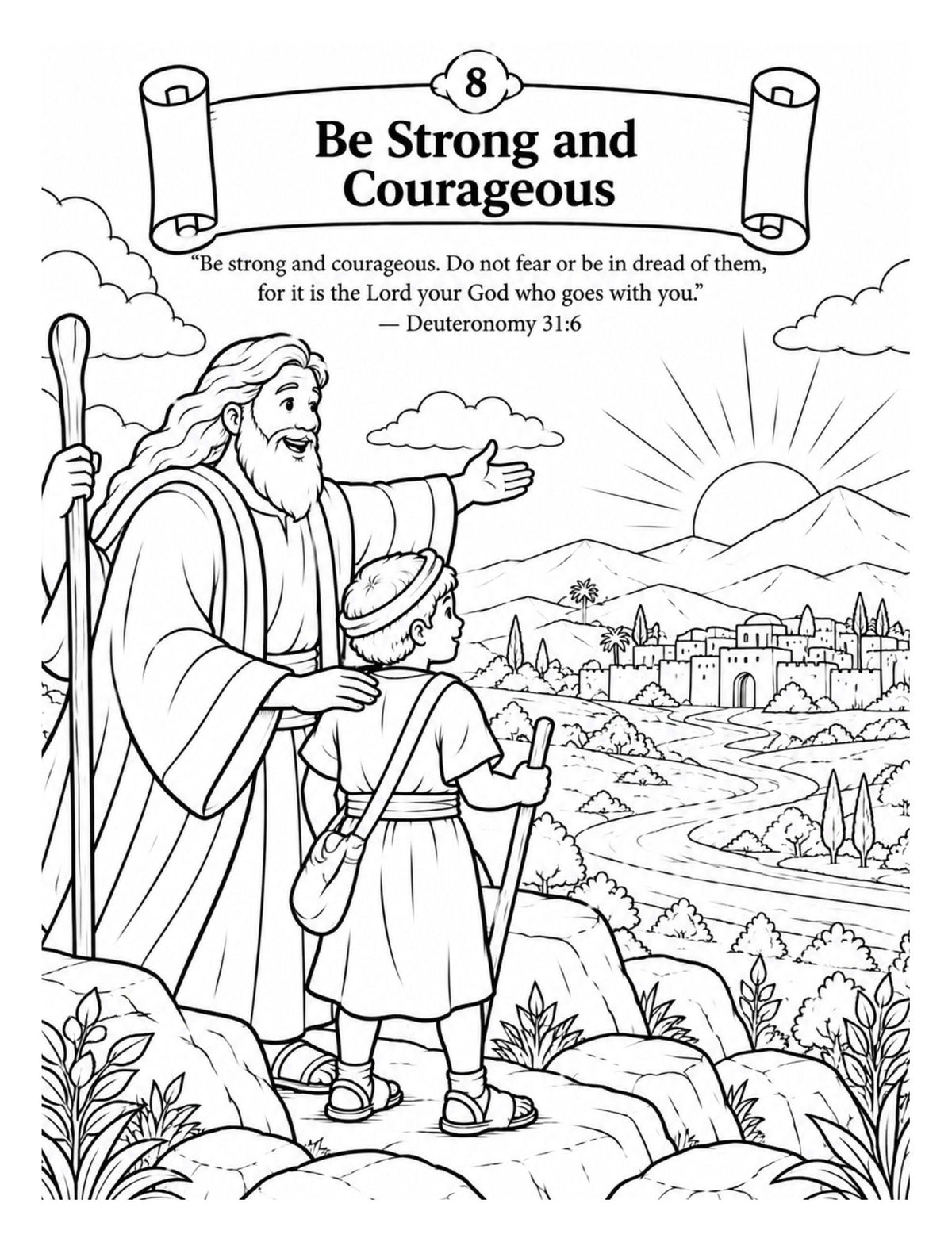HOLY BIBLE COLORING BOOK SERIES — BOOK 5: DEUTERONOMY. Walking in God’s Covenant of Love.