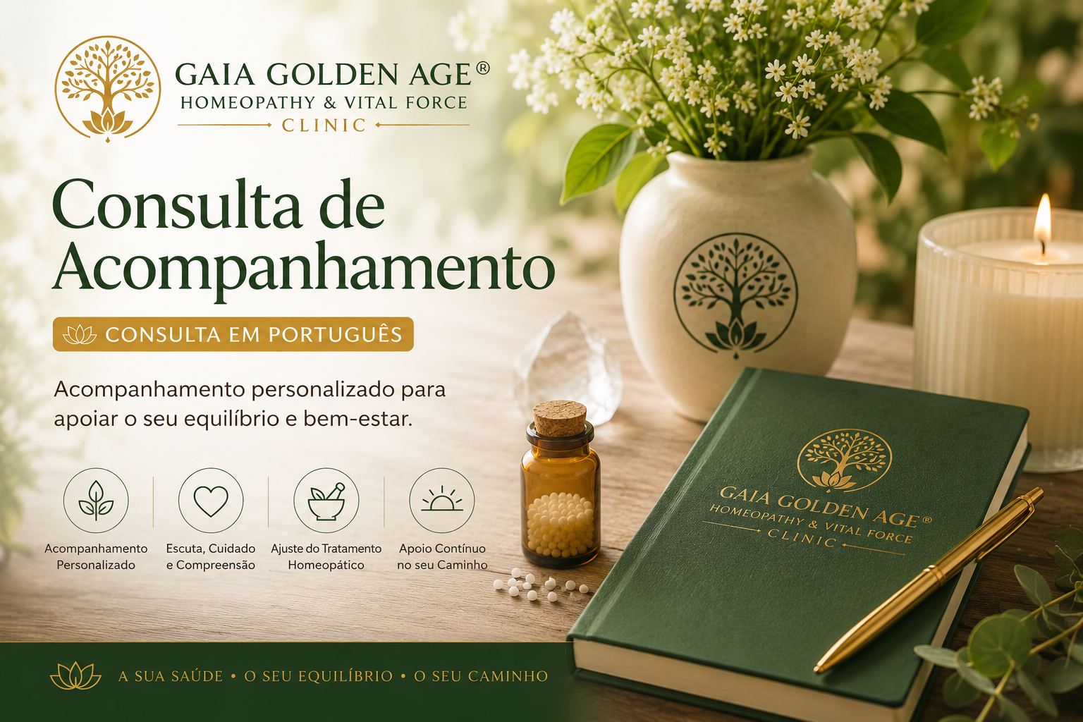 Consulta de Acompanhamento Homeopático com Rísia Santana. Consulta em Português | 60 Minutos