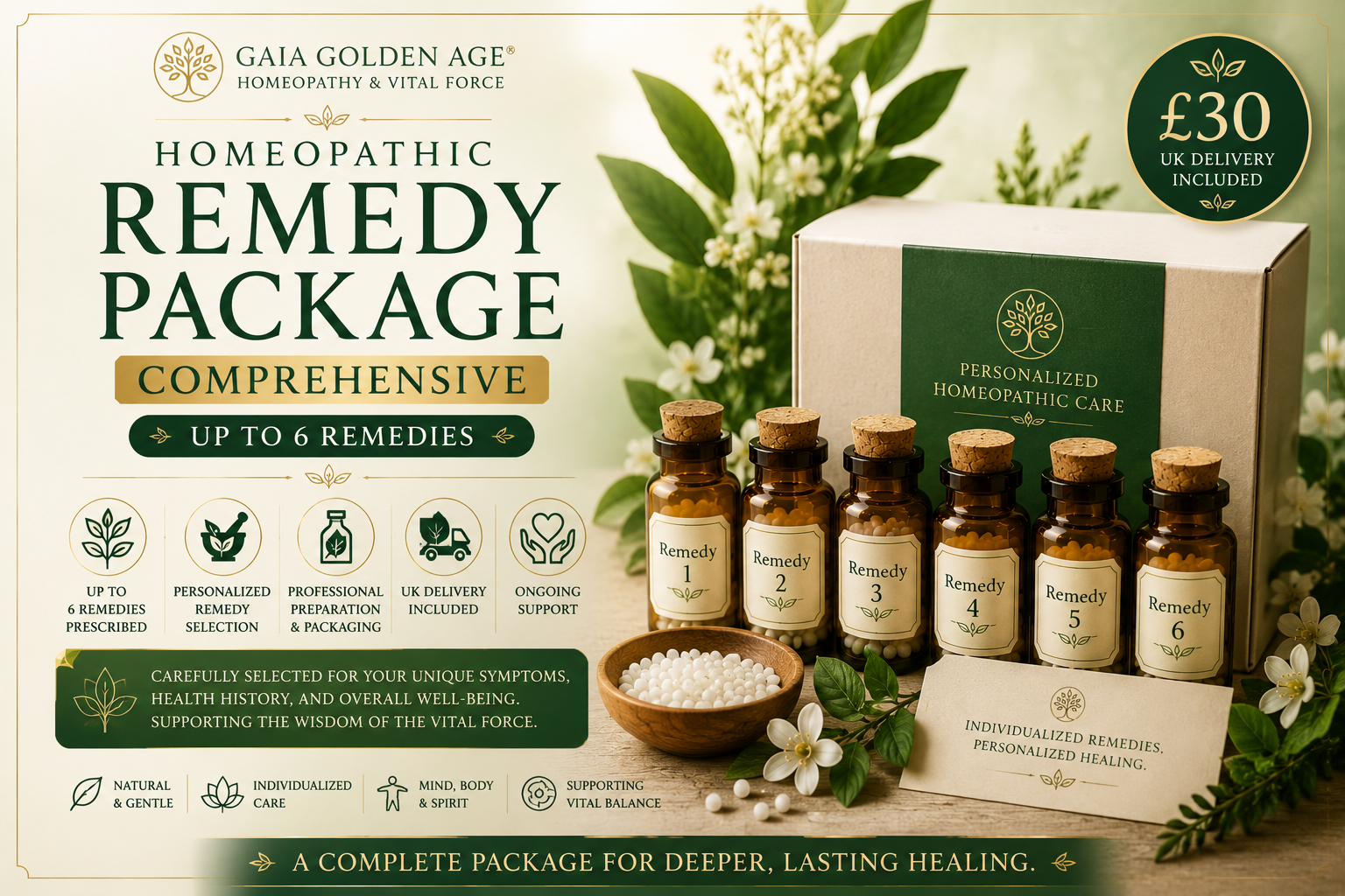 Homeopathic Remedy Package – Comprehensive. Pacote de Remédios Homeopáticos – Completo