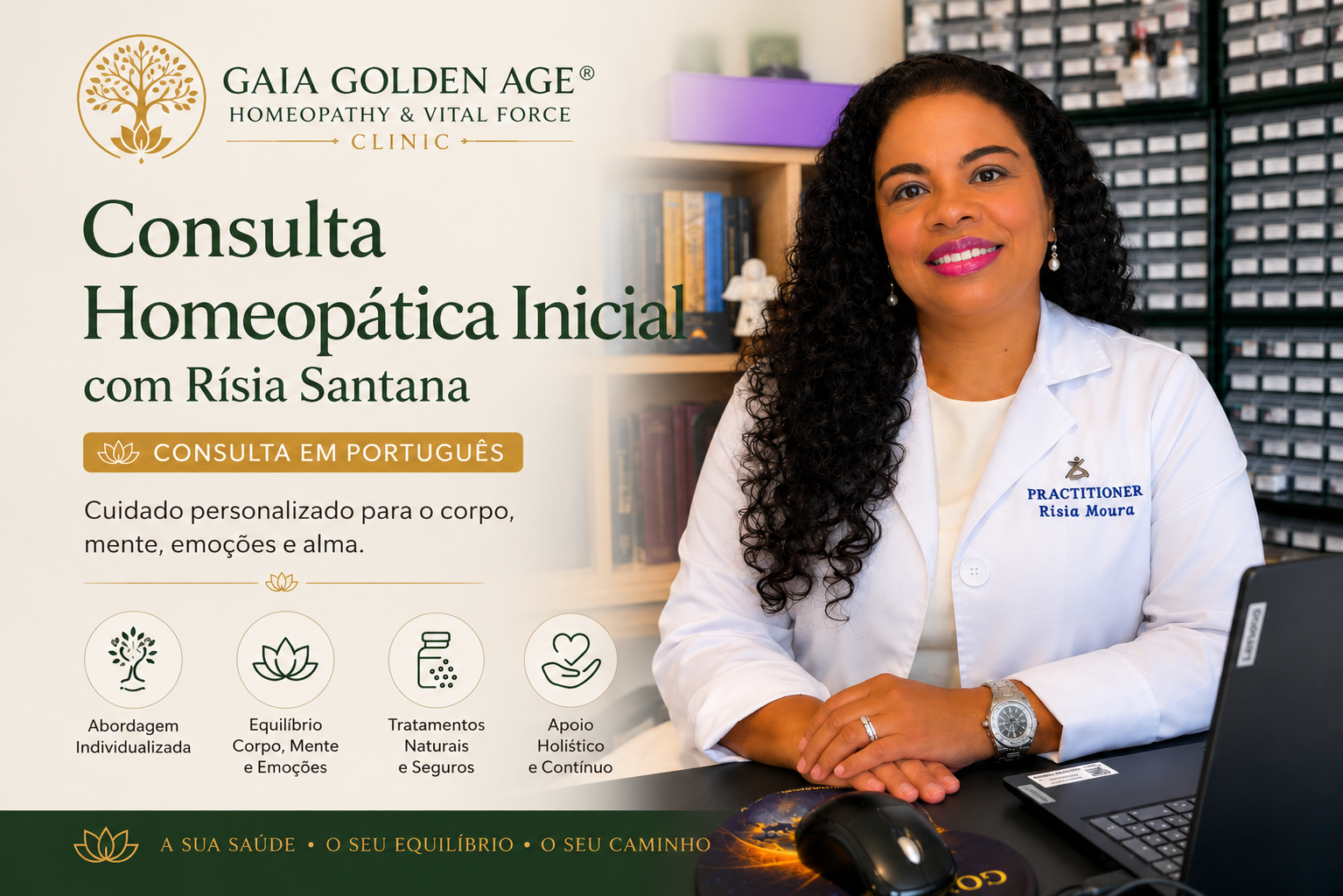 Consulta Homeopática Inicial com Rísia Santana. – Português